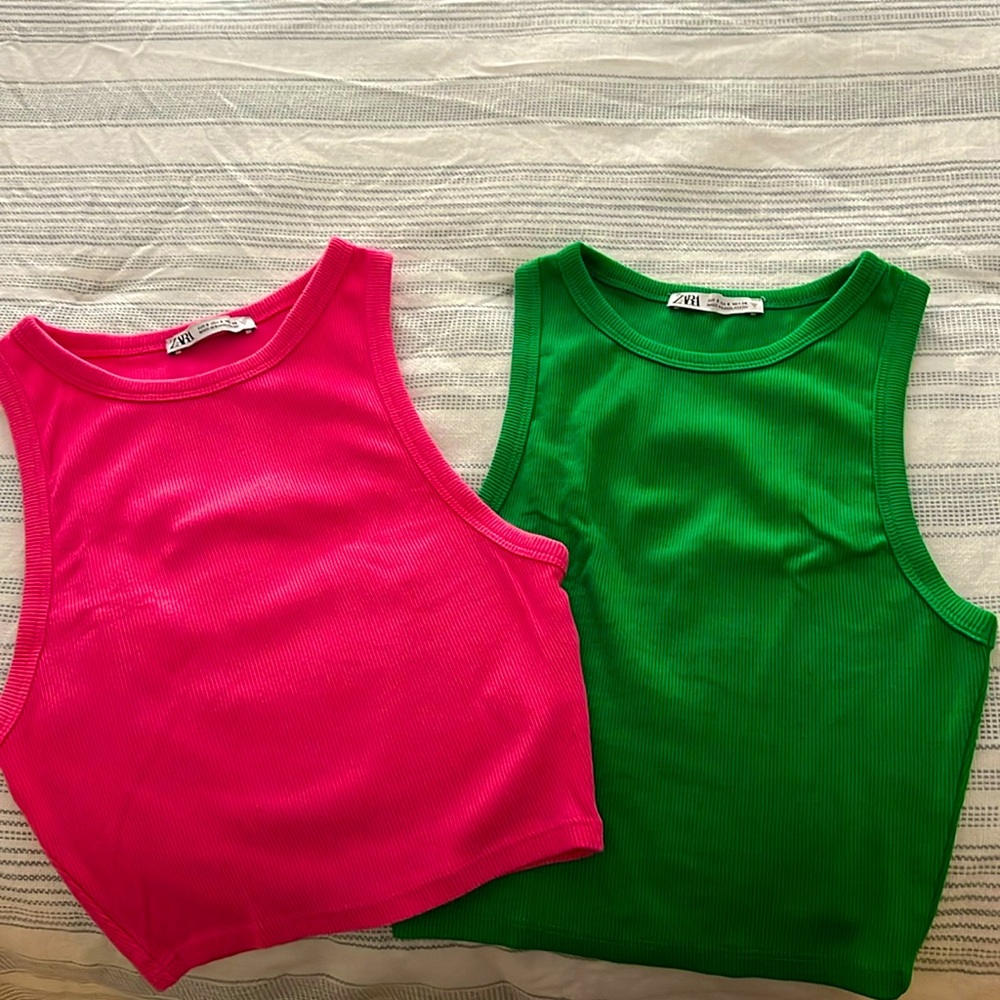 Zara ribbed tanks